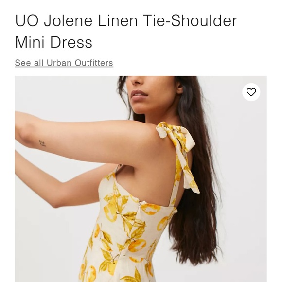 Urban Outfitters Jolene Linen Tie-Shoulder Mini Dress Size M - Picture 5 of 6